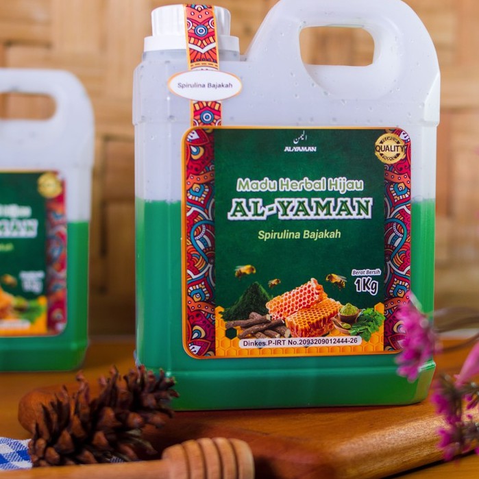 Al-Yaman Madu lambung Herbal Hijau 1kg Spirulina Bajakah Mengobati Asam Lambung Ampuh