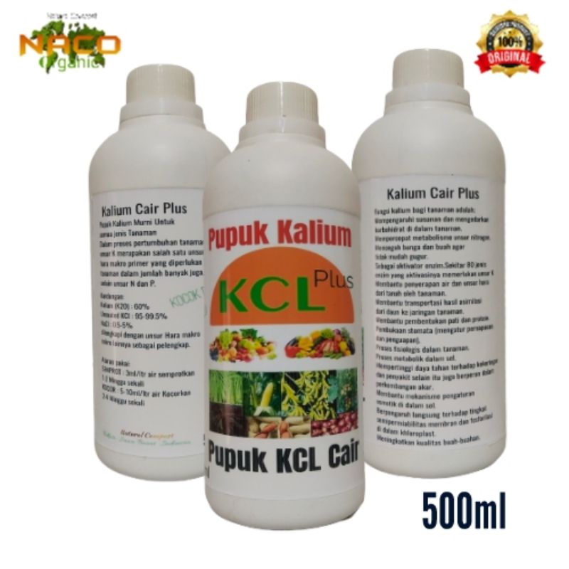 Pupuk KCL Plus Pupuk Kalium Cair Lengkap, Mencegah Kerontokan pada Bunga dan Buah, Kalium Murni