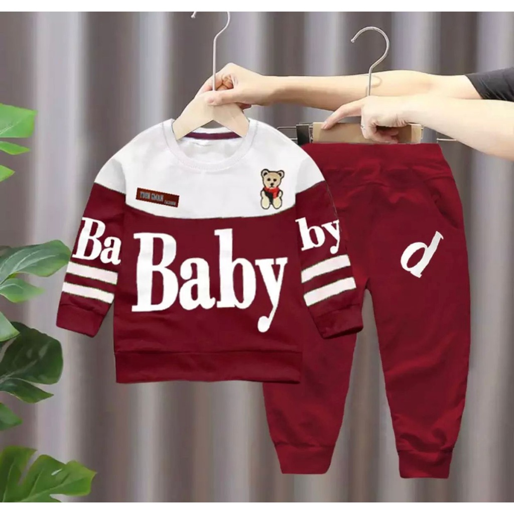 Setelan Baju Anak Setelan Baju dan celana panjang Sweater anak celana joger panjang anak grosir 3bul