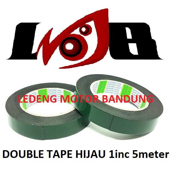 Green Double Tape 1inci 5M Isolasi Perekat Serba Guna Foam Busa Hijau