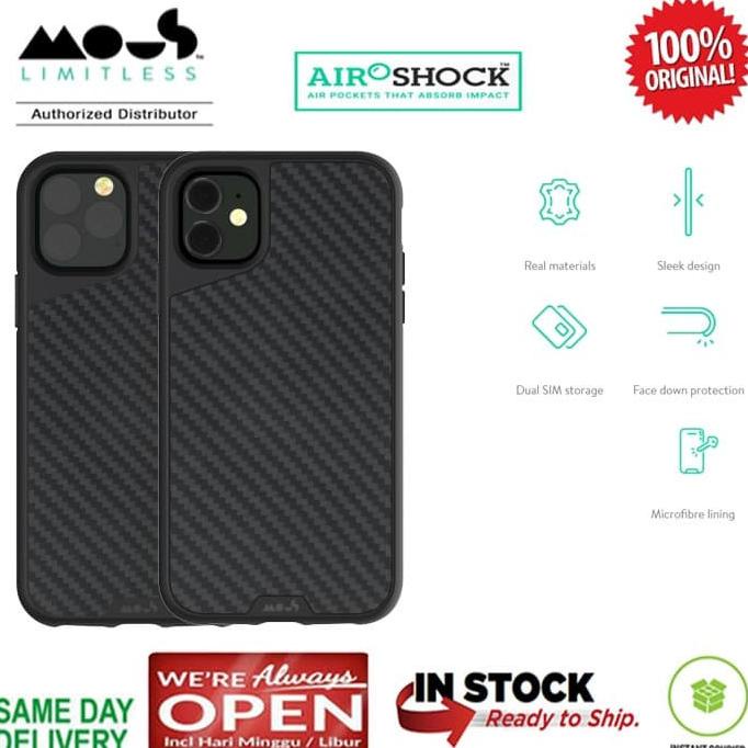 Iphone 11 / 11 Pro / 11 Pro Max Case Original Mous Aramax (Realcarbon)