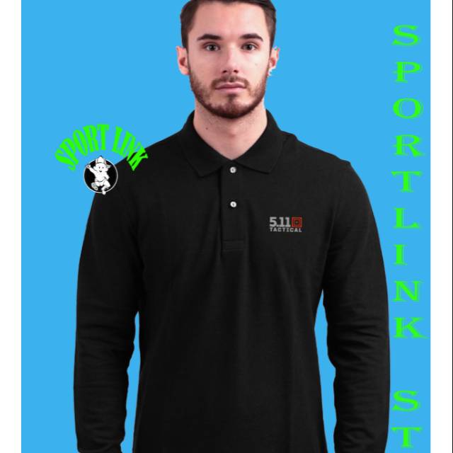 Kaos polo shirt kaos kerah lengan panjang Tactical baju pria dan wanita