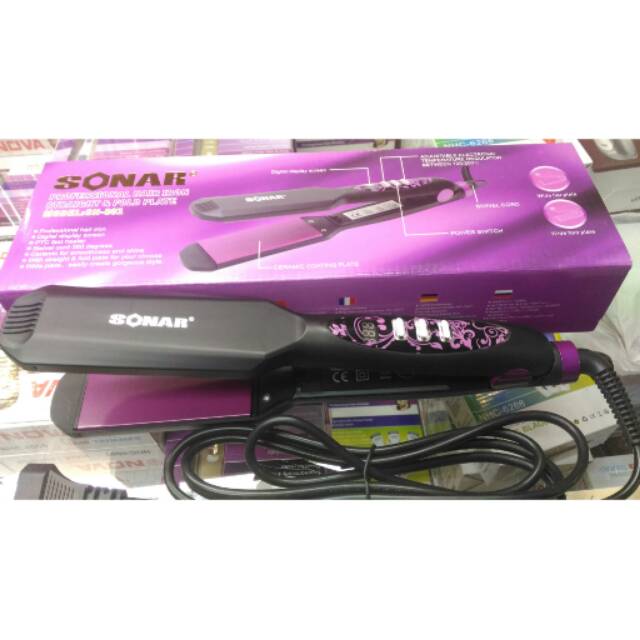 SONAR CATOK RAMBUT LURUS PLAT LEBAR WITH DIGITAL TEMPERATUR/ CATOKAN RAMBUT SUHU DIGITAL