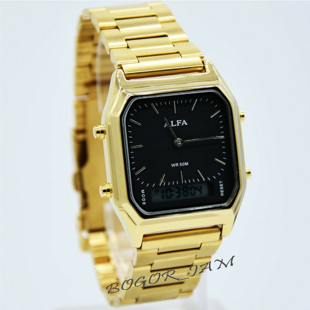 JAM TANGAN ALFA ORIGINAL RANTAI SEGI KOTAK