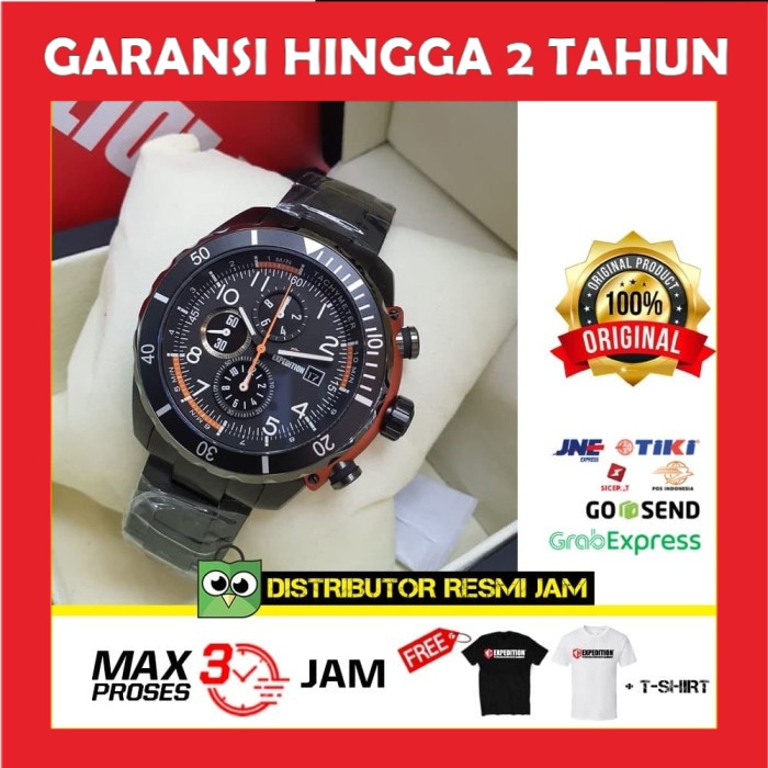 JAM TANGAN ORIGINAL EXPEDITION E6795 6795M E 6795 BLACK ORANGE GARANSI RESMI ORI PRIA COWOK COWO LAK