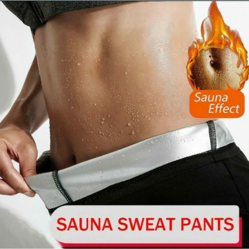 CELANA SAUNA sweat pants  HIGH waist pelangsing legging olahraga pembakar lemak korset TERLARIS