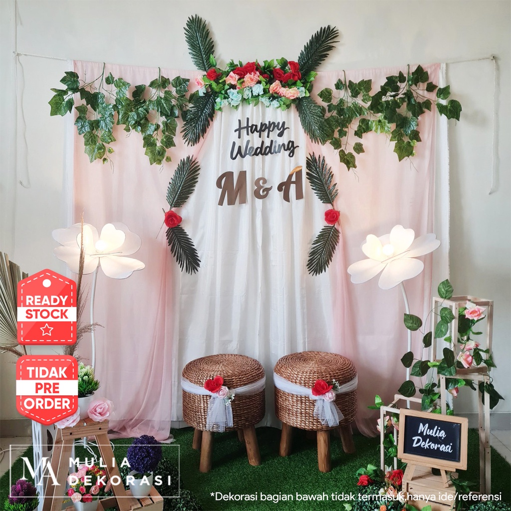 Dekorasi Lamaran Nikahan Syukuran Tasyakuran Khitan Aqiqah Backdrop Background Dinding Paket Mulia LL