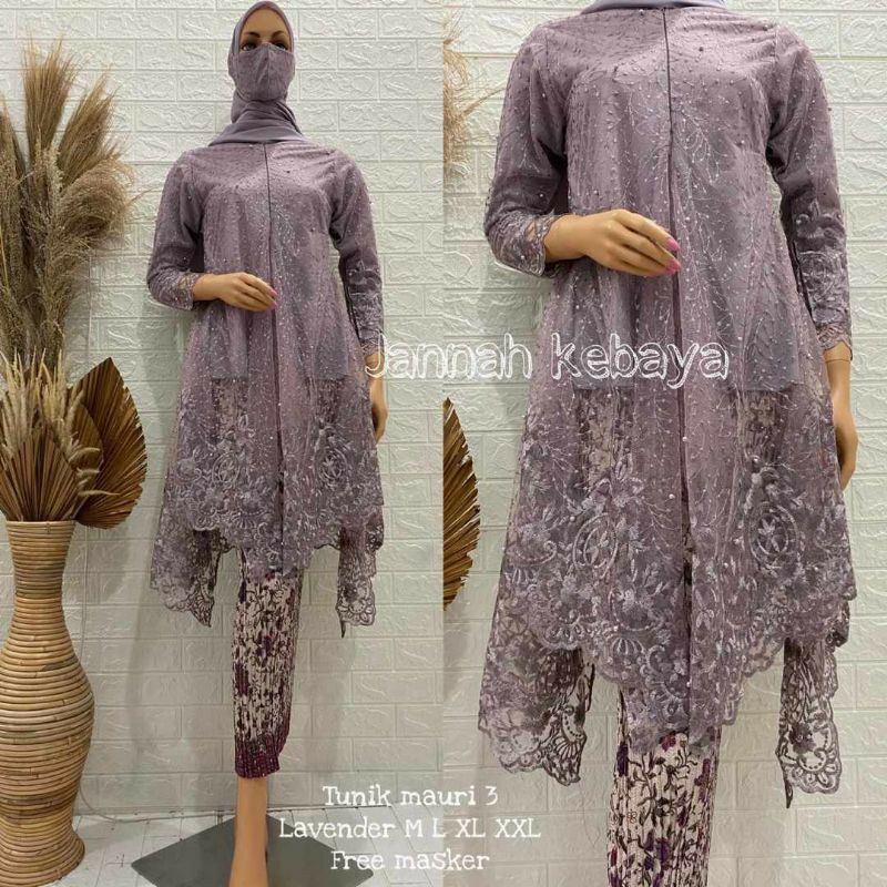 SET KEBAYA TUNIK TILE /KEBAYA TUNIK TILE IMPORT/KEBAYA TUNIK TILE PREMIUM