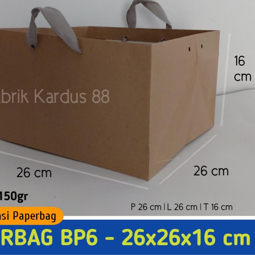 

▼ ISI 12 BIJI paper bag tas dus kotak nasi 26x26x16 bp6 | paperbag polos tas kertas ☻