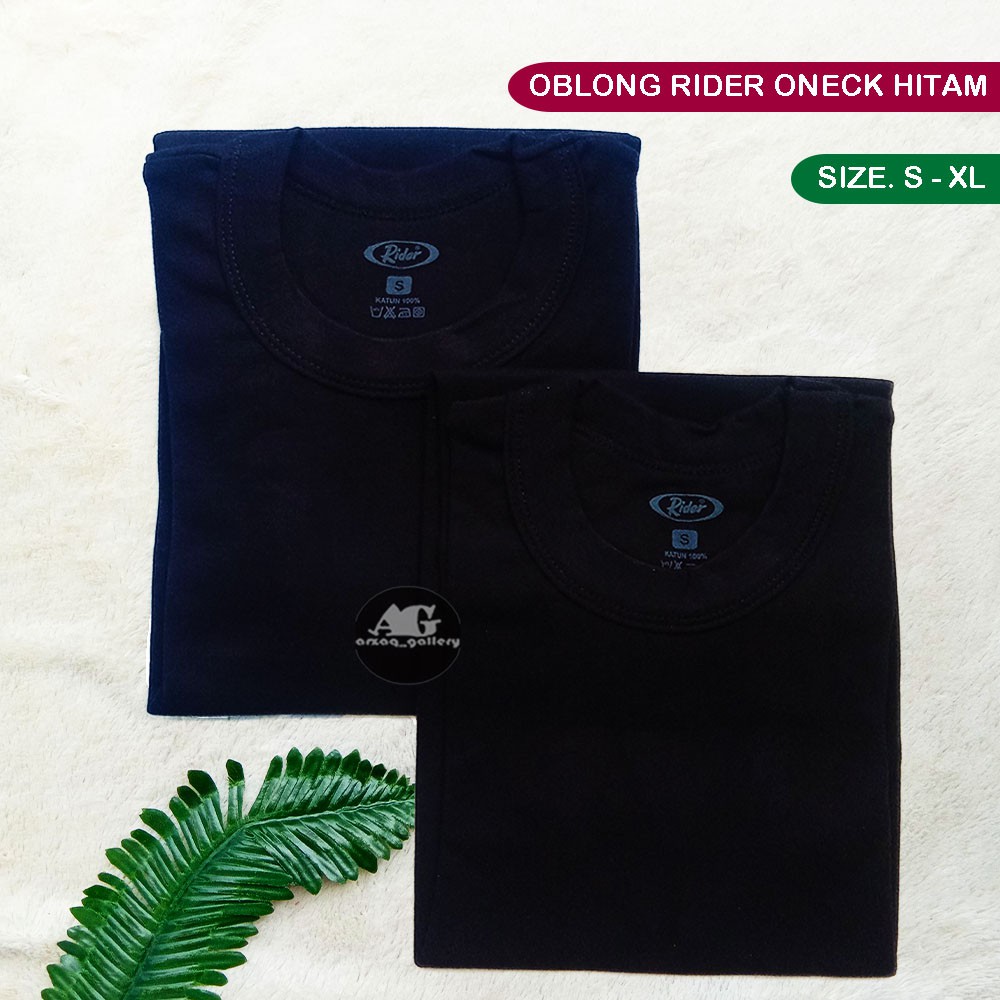 OBLONG RIDER O-Neck HITAM | kaos rider | Kaos Hitam polos | Kaos dalam rider | kaos hitam