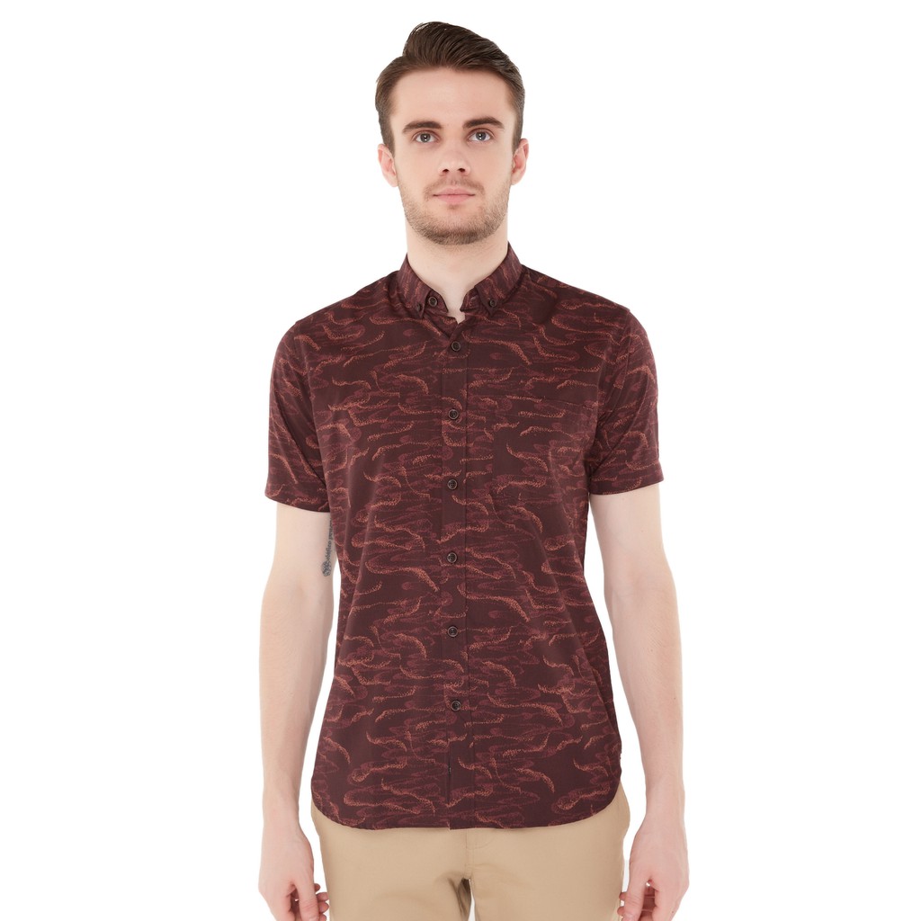 Salt n Pepper Kemeja Lengan Pendek 259 Maroon