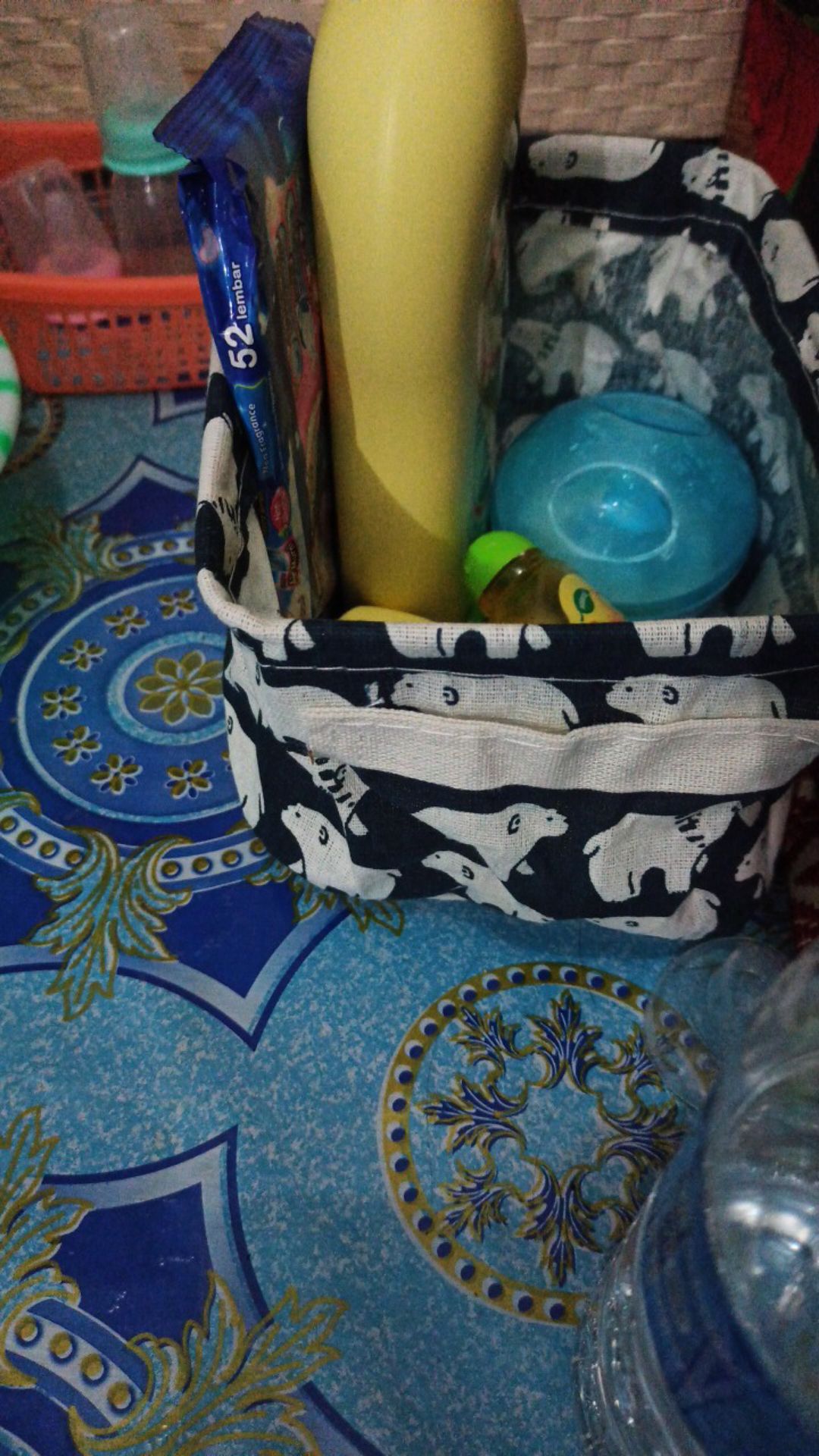 Keranjang Lipat Mini Kanvas