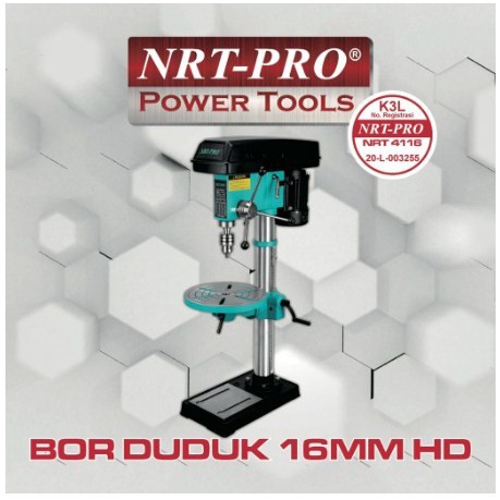 Mesin Bor Duduk 16mm NRT PRO 4116HD / Bench Drill 16 mm 4116 HD NRT PRO