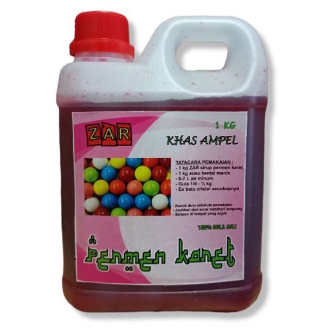 

(100% GULA ASLI) Sirup es permen karet MERAH 1ltr