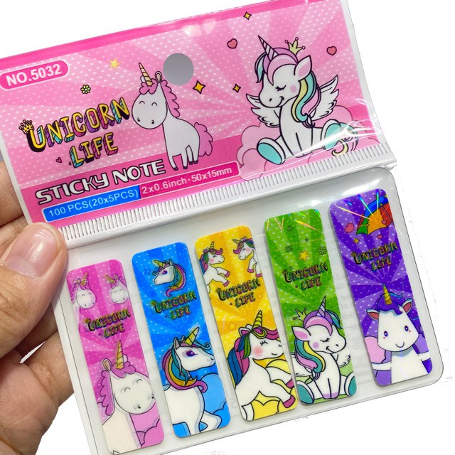 STICKY NOTE  HOLOGRAM 1 SET 100PCS-STICKY UNICORN