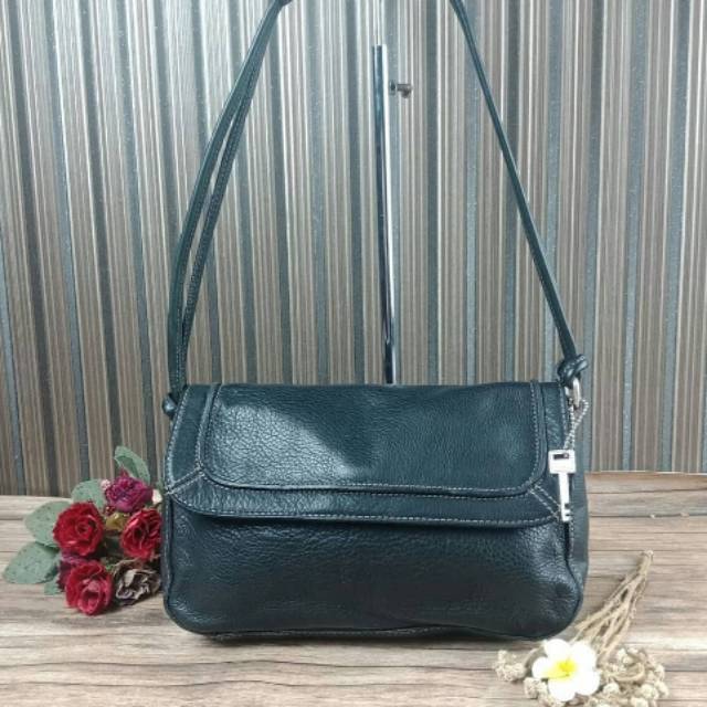 tas fossil full leather preloved