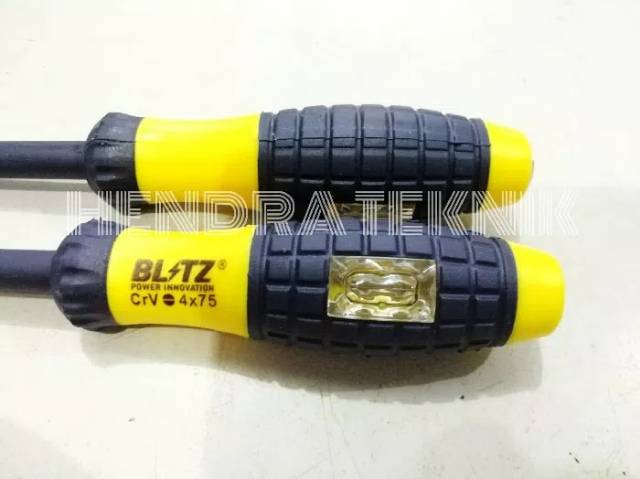 Obeng Tespen Screwdriver Test Pen Testpen AC Blitz 3&quot; (4x75mm) Gagang Karet