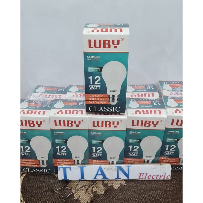 LUBY Lampu LED Classic Cahaya Putih `12 Watt