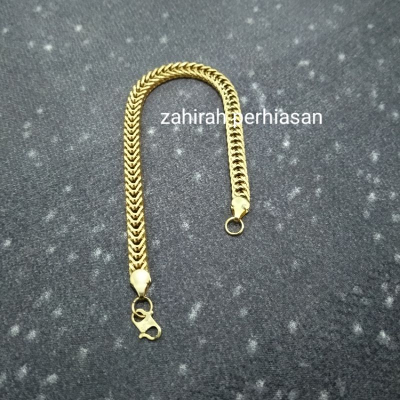 GELANG TANGAN WANITA TIKAR RANTAI ASLI TITANIUM ANTI LUNTUR