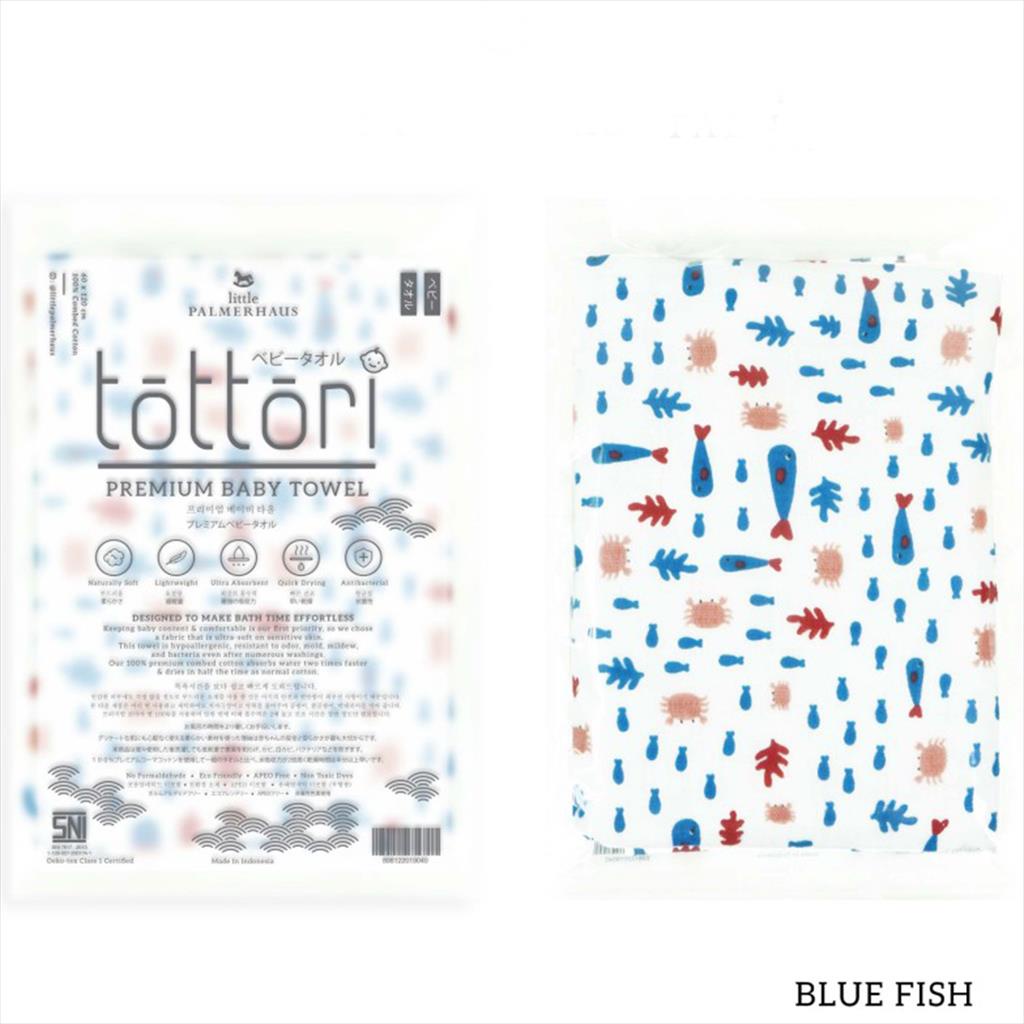 Blue Fish Little Palmerhaus Tottori Baby Towel Handuk Bayi Jepang