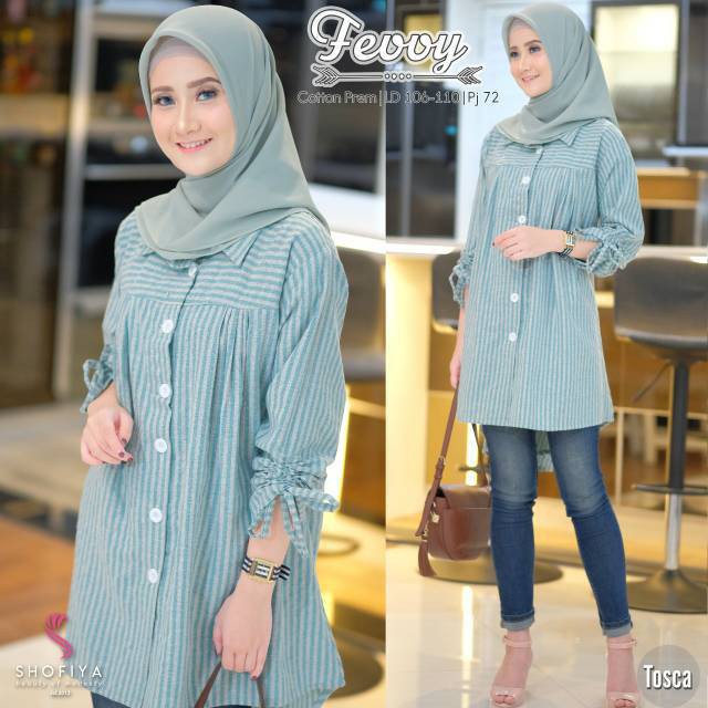 Fevvy 1 Original Lts By Shofiya Atasan Tunik Material Katun Premium