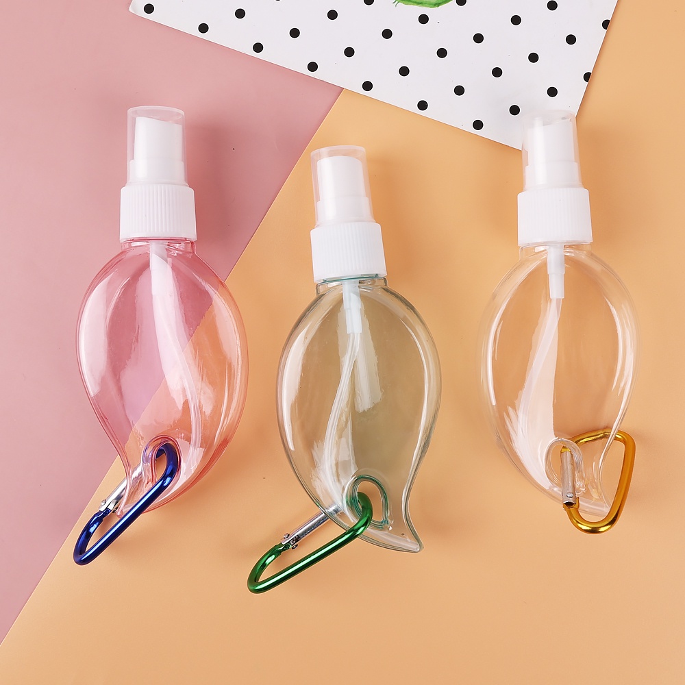 50ML Plastic Leaf Shape Portable Keychain Spray Bottle / Leakproof Refillable Perfume Bottles