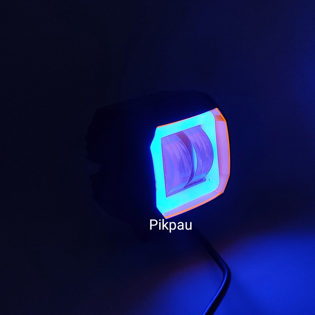 Lampu Tembak Sorot 4D CWL LED  Kotak 2 Mata Lensa Sinar Putih Kekuningan ( Warmwhite ) 20 Watt Angel Warna biru dan kuning