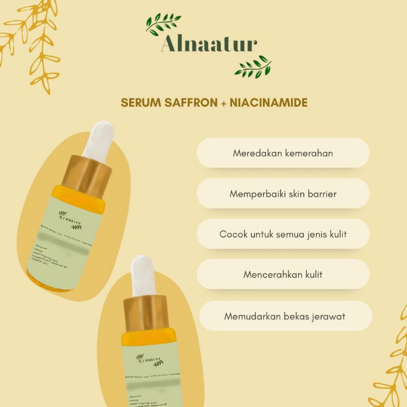 Serum Glowing Saffron 20ml Original+Arbutin+Niacinamide pemutih Kulit Alami