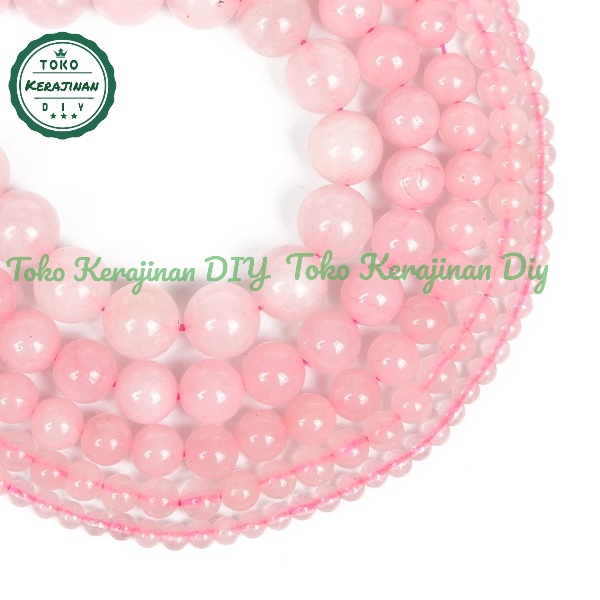 Bahan Gelang Batu Rose Quart 6,8,10mm Bahan Craft dan DIY