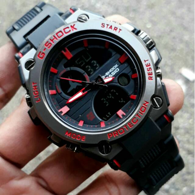 JAM TANGAN PRIA G-SHOCK G shock Rantai Mika black Reed