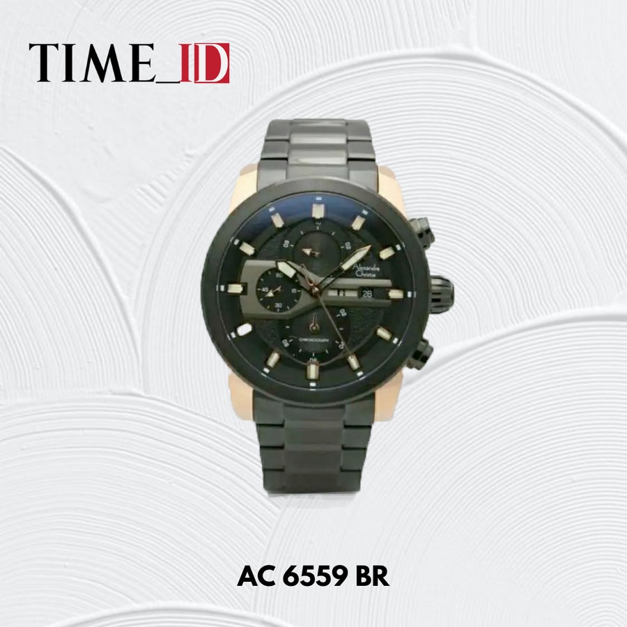 Jam Tangan Alexandre Christie AC 6559 BLACK ROSEGOLD PRIA