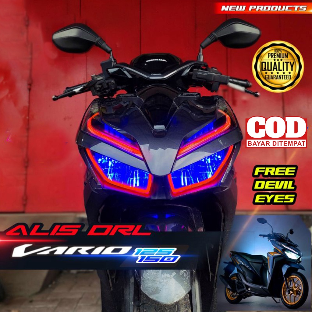 LAMPU ALIS DRL VARIO LED V3 BONUS DEVIL EYES NEW LAMPU LED DEPAN SENJA LIS VARIASI VARIO 125 150 VAR