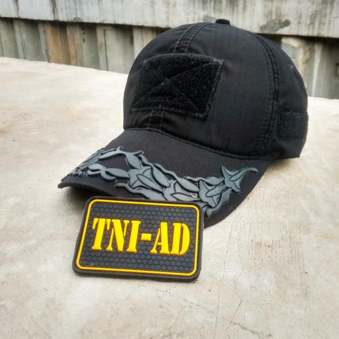 Terlaris Topi Tactical Velcro Pamen Ad Hitam Bonus Patch Rubber Sale!!!