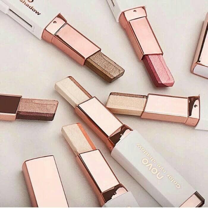 Eyeshadow Novo Eyeshadow Stick Duo Gradasi Ombre Korea