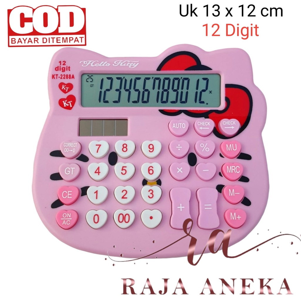 

Kalkulator Kepala Hello Kitty Pink 12 Digit IMUT LUCU MANIS HELO KITY KITI Hello Kitty M KT-2288