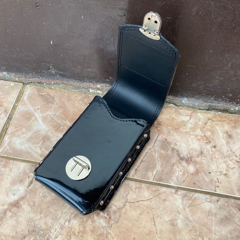 Sarung HP Pinggang Satpam Security kulit Kilap