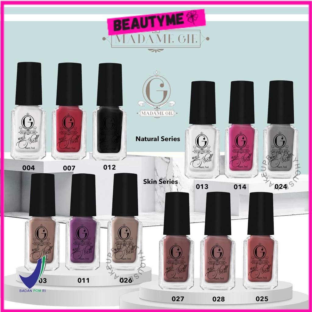 MADAME GIE Nail Shell Peel Off - Cat Kuku warna cantik dan natural, mudah dikelupas dan dibersihkan 