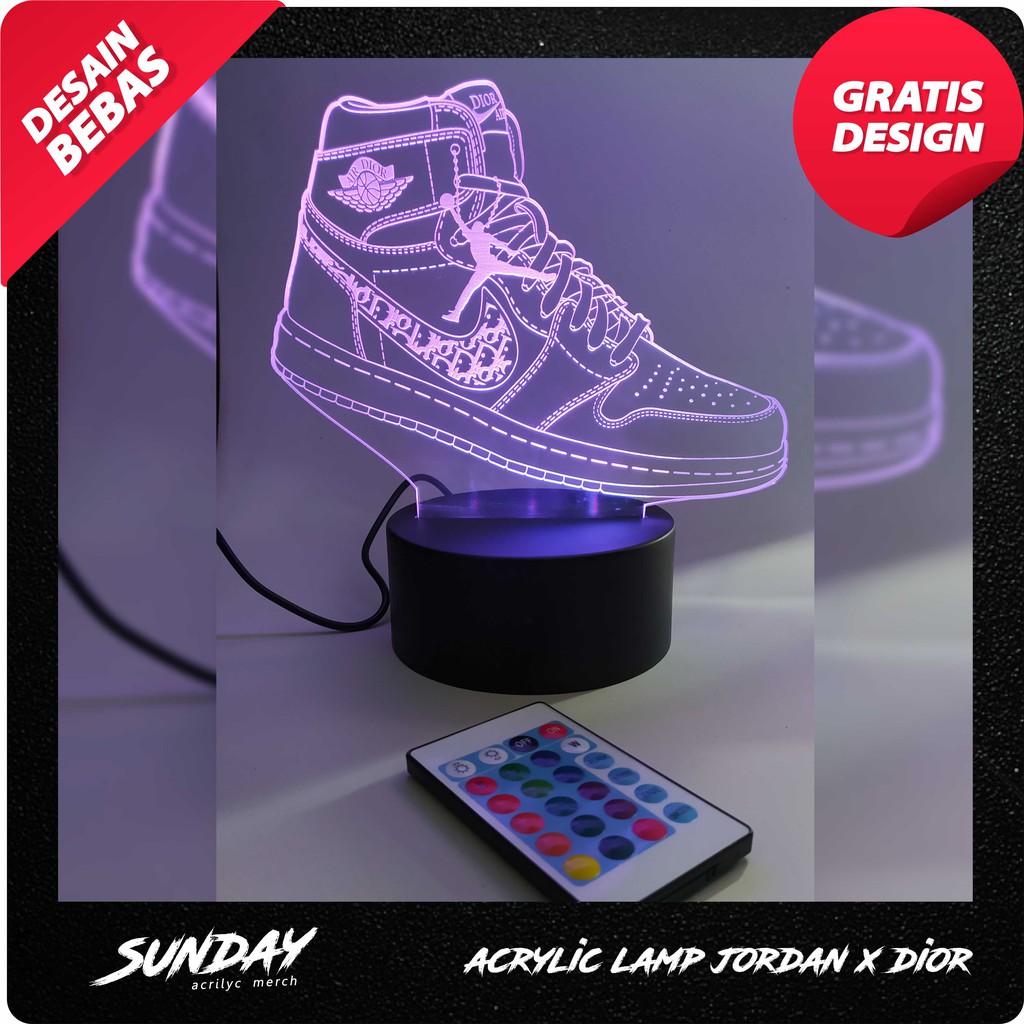 Lampu Akrilik Custom Air Jordan 1 X Dior