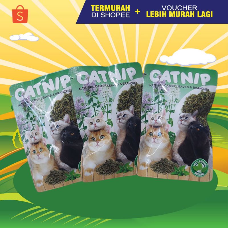 CATNIP SACHET - Catnip Kucing Catmint Mainan Kucing Makanan Kucing Obat Stress Kucing Pereda Birahi Kucing