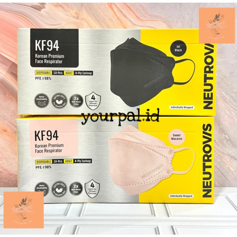 Neutrovis KF94 Korean Premium Face Mask - Pink/Black 10 pcs