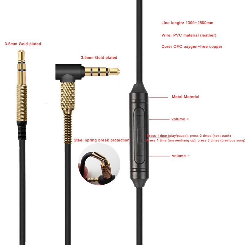 Bt Kabel Pengganti Untuk Marshall Major II Monitor MID Headphone Cord Dengan