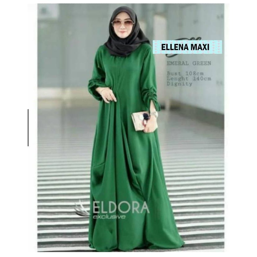 MURAH Pakaian atasan set muslimah sabyan ibu wanita Elena Maxi Dress Baju Wanita Gamis Baju Terusan