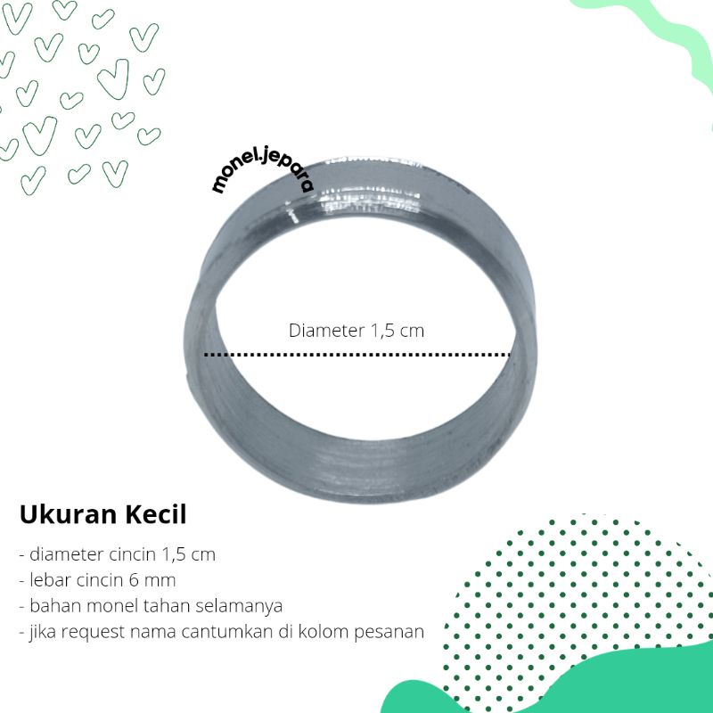 Cincin Monel Kecil &amp; Sedang (Free Ukirnama)