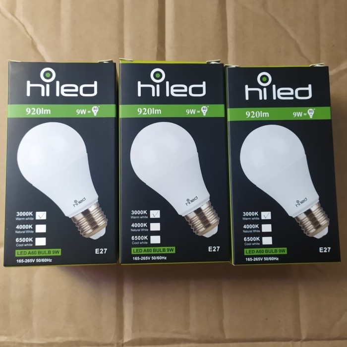 Lampu Bohlam LED Hiled Bulb 9W 9 Watt Warm White 3000K E27 920lm