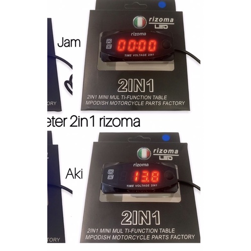 VOLT METER AKI 3IN1-2IN1 RIZOMA voltmeter aki suhu jam 3in1 2in1 universal all motor voltmeter aki