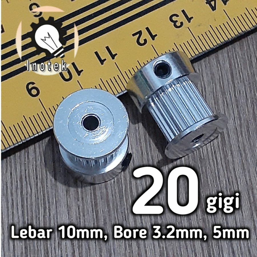 GT2 Pulley 2GT 20 Teeth Bore 3.2mm (RS 550) 5mm (RS 775) Width 10mm