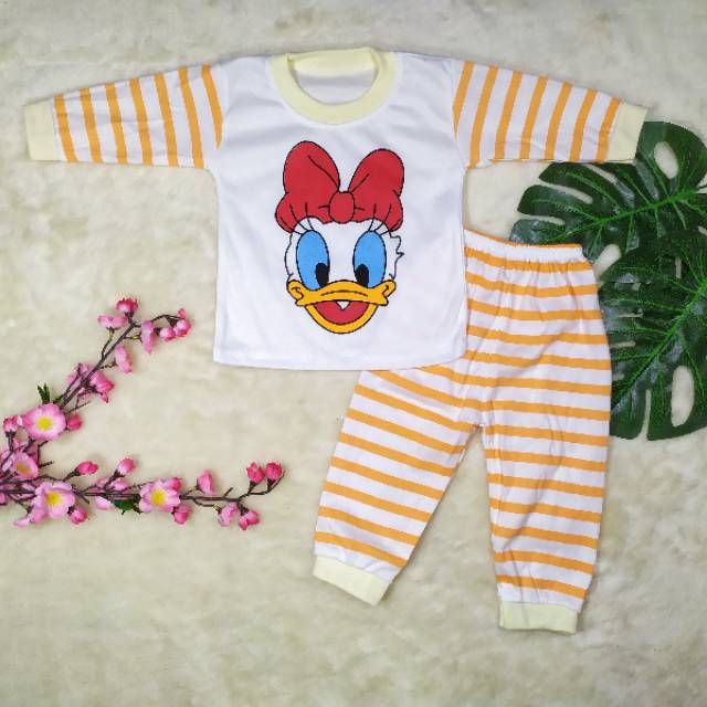 Setelan Baju Tidur Anak Size 0-12bulan / Pakaian Bayi / Piyama Bayi Gambar Bebek Desi