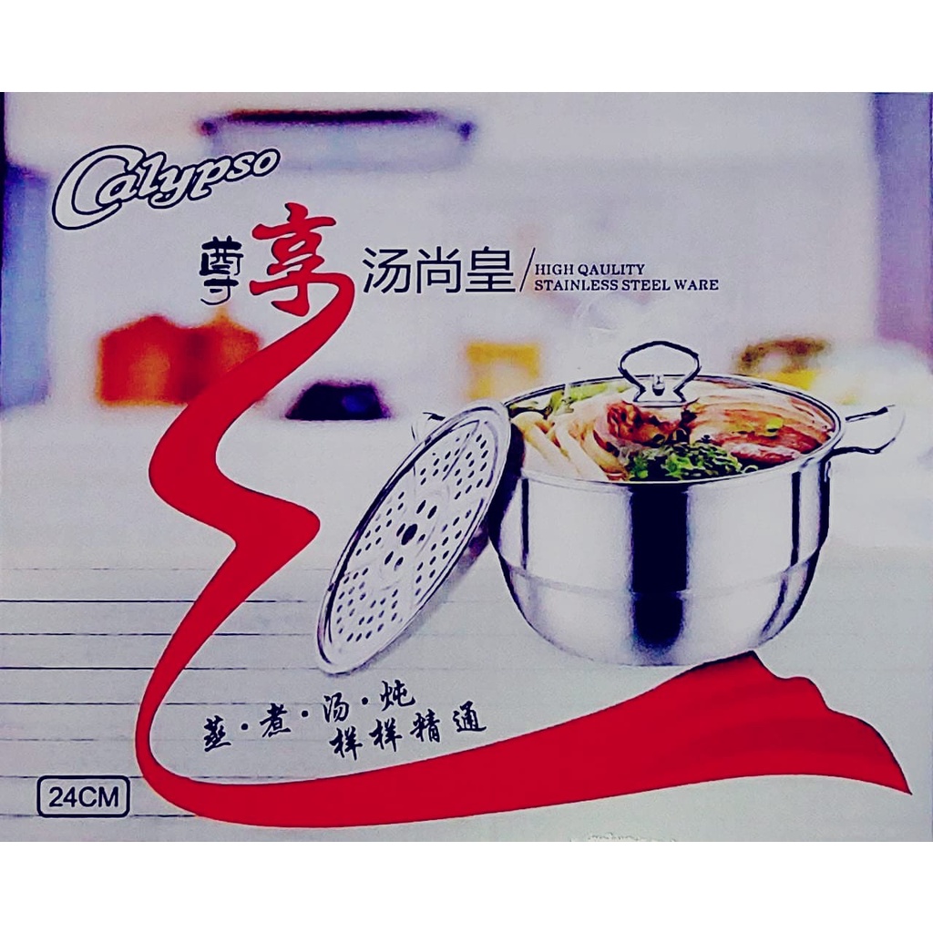 Panci Steamer Calypso 24 cm Clasic + Tutup Kaca