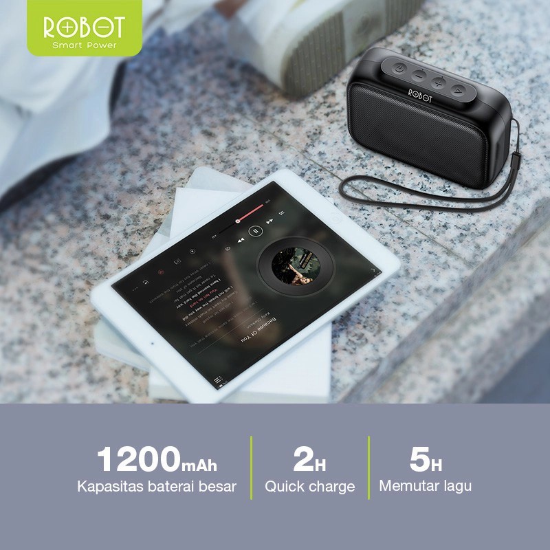 Promo Terbaru!!! Speaker Bluetooth Portable Wireless Robot RB-100 Bisa Menggunakan USB / TF Card AUX In Extra Bass Stereo