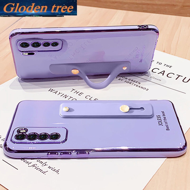 Casing Case Motif Pohon Emas Dengan Strap Pergelangan Tangan Untuk OPPO A54